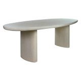 DINING TABLE LIME PLASTER GREY OVAL 220